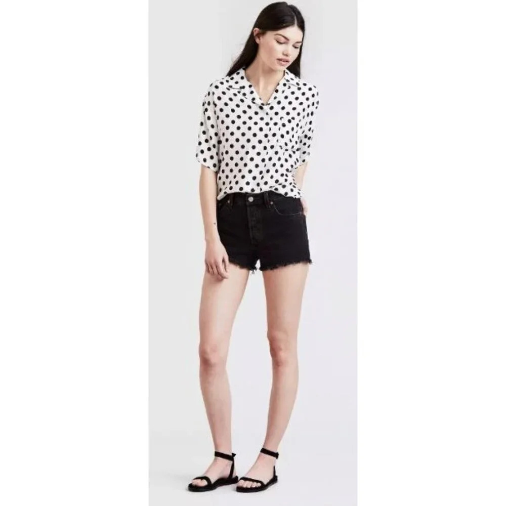 Levi’s 501 Cut Off Denim Shorts Black-sz 27